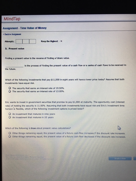  Finding a present value is the reverse of finding a future