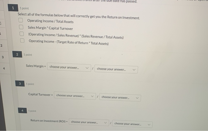  NJILI JUNI allel lie due date has passed. 1 1 point
