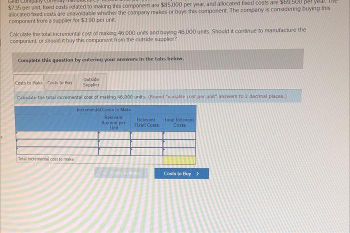  Gerb.com $7.35 per unit, fixed costs related to making this component