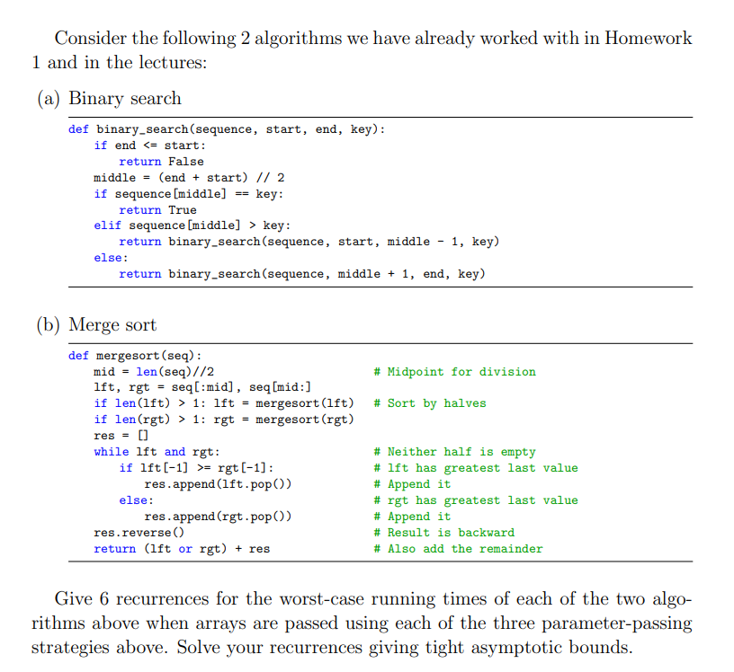 constant time, even if an N-element array or sequence is being passed.