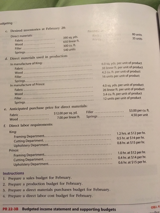 with the following column heads. Round budgeted table units unit. your answers