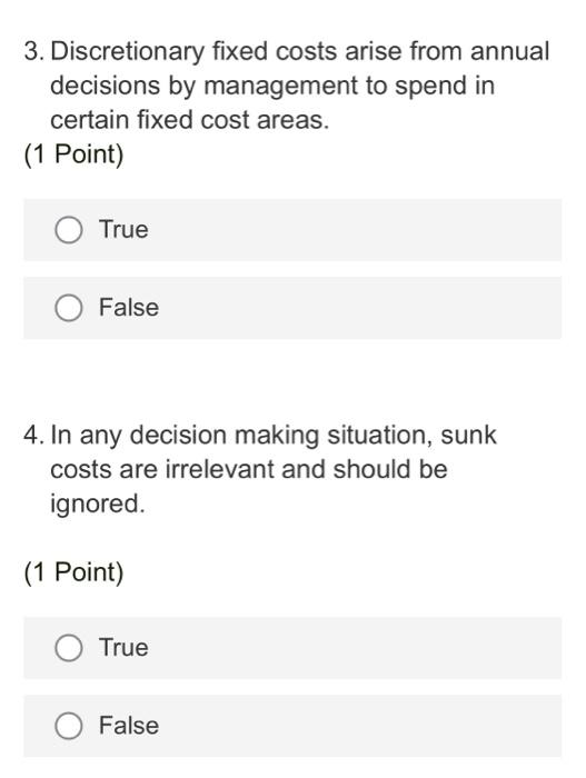 varies as the activity level rises and falls. (1 Point) True False
