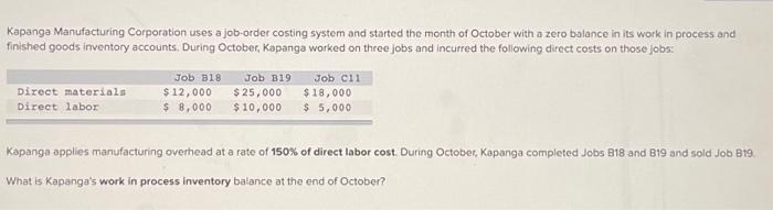 on its job cost sheet: The company applies manufacturing overhead on the