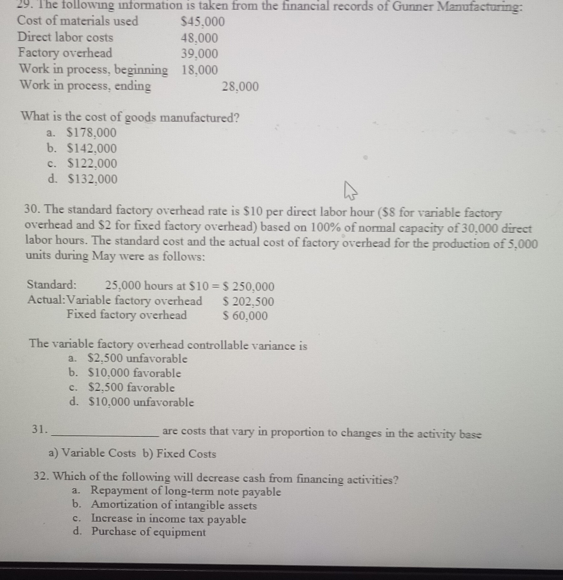 amount of current assets? a. $203,000 b. $205,000 c. $131,000 d. $66,000