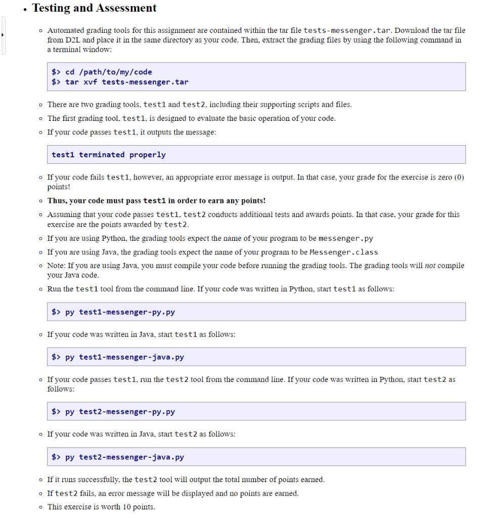 particular, the program will perform as follows: 1. It must behave as