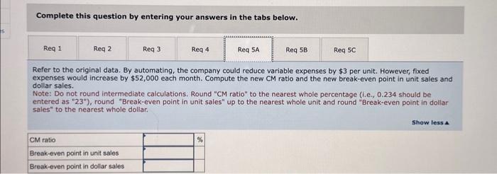 sold each month to attain a target profit of $5,000 ? Note: