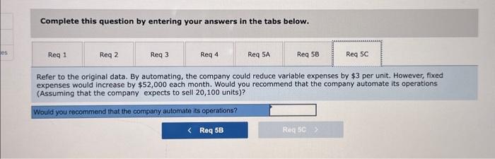 whole unit. Complete this question by entering your answers in the tabs