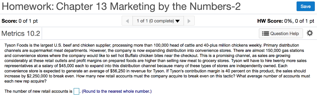 How do you even do this? Homework: Chapter 13 Marketing by the