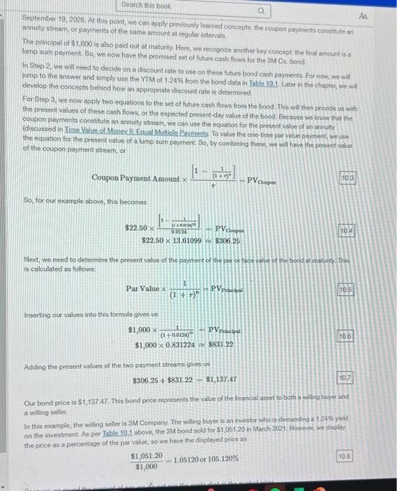 the answers. please use the following formulas/examples to calculate the value of