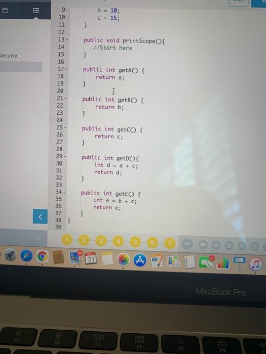 in the scope class. Then you will create a Scope object in