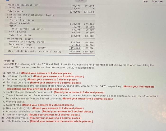 financial statements apply to Campbell Company: 2019 2018 $210,400 9,500 219,900 $176,700
