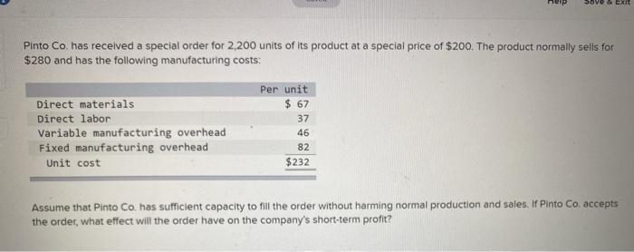 sets for $280 and has the following manufacturing con Direct materials Direct