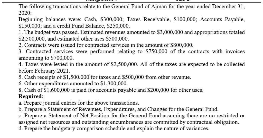  solution pls i need journal entries, statement of net position, statement