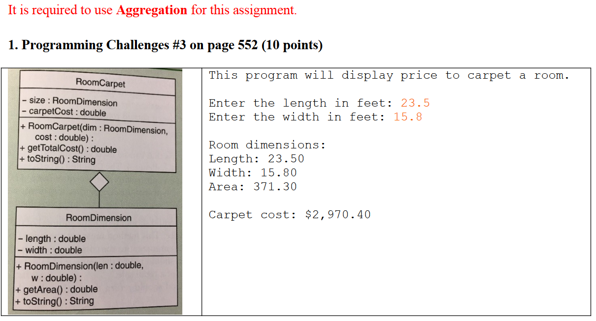  In Java as well, please. It is required to use Aggregation