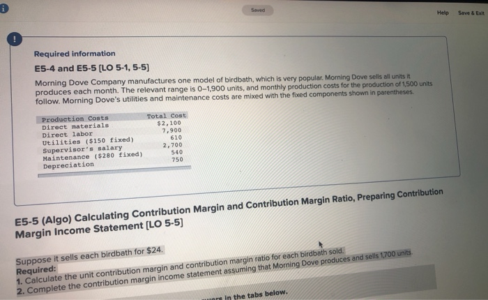 i Saved Help Save & Exit Required information E5-4 and E5-5
