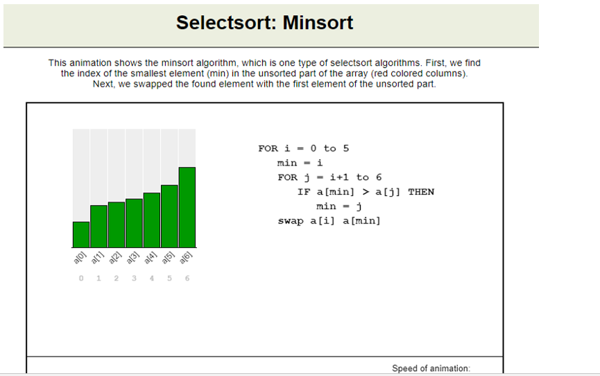the time of bubble sort, selection sort, and insertion sort. Q6: What