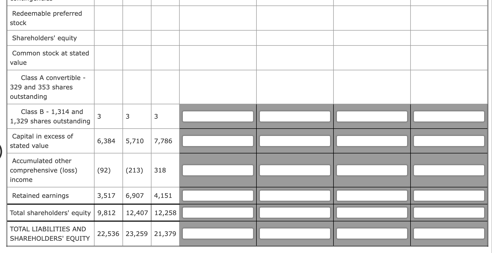 to 2017 and 2017 to 2018. Fill in the blanks on the