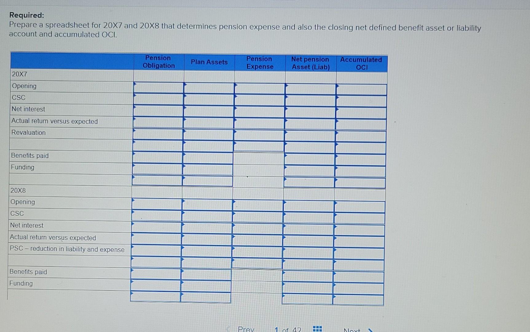 the 20X7 and 20X8 fiscal years is presented below: From the Plan