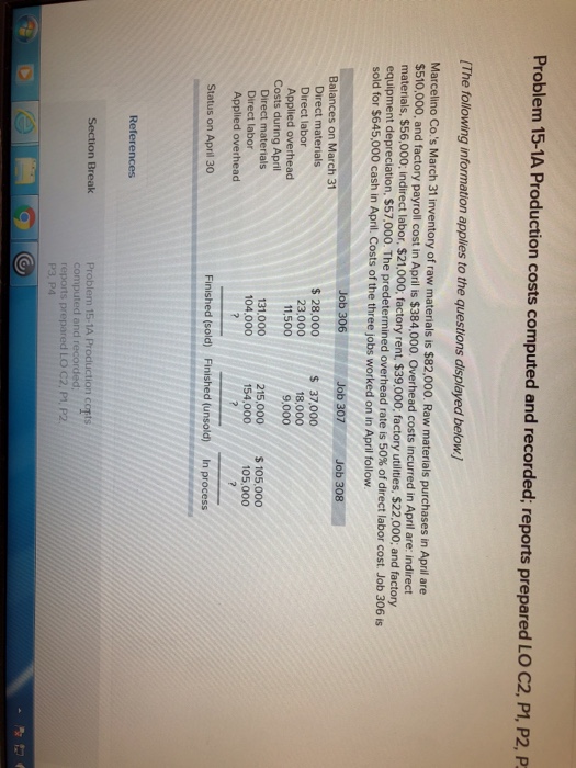  Problem 15-1A Production costs computed and recorded; reports prepared LO C2,