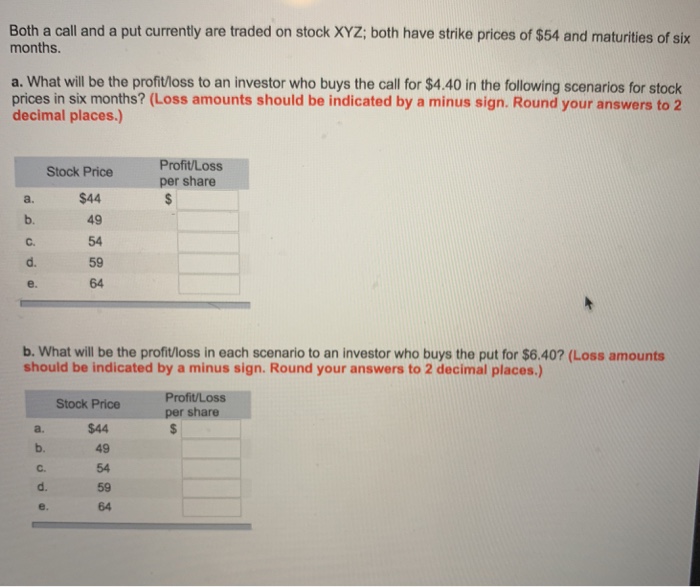  Both a call and a put currently are traded on stock
