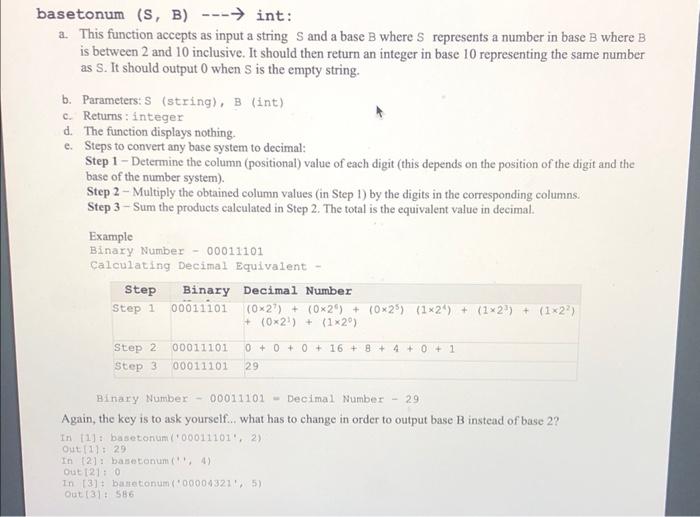 a. This function accepts as input a non-negative integer N and a