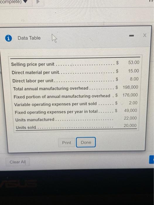  complete) Data Table - X ho ---- --- Selling price per
