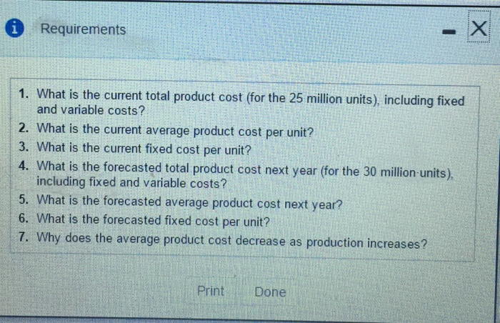labor, and variable manufacturing overhead for every unit (12-pack of soda) it