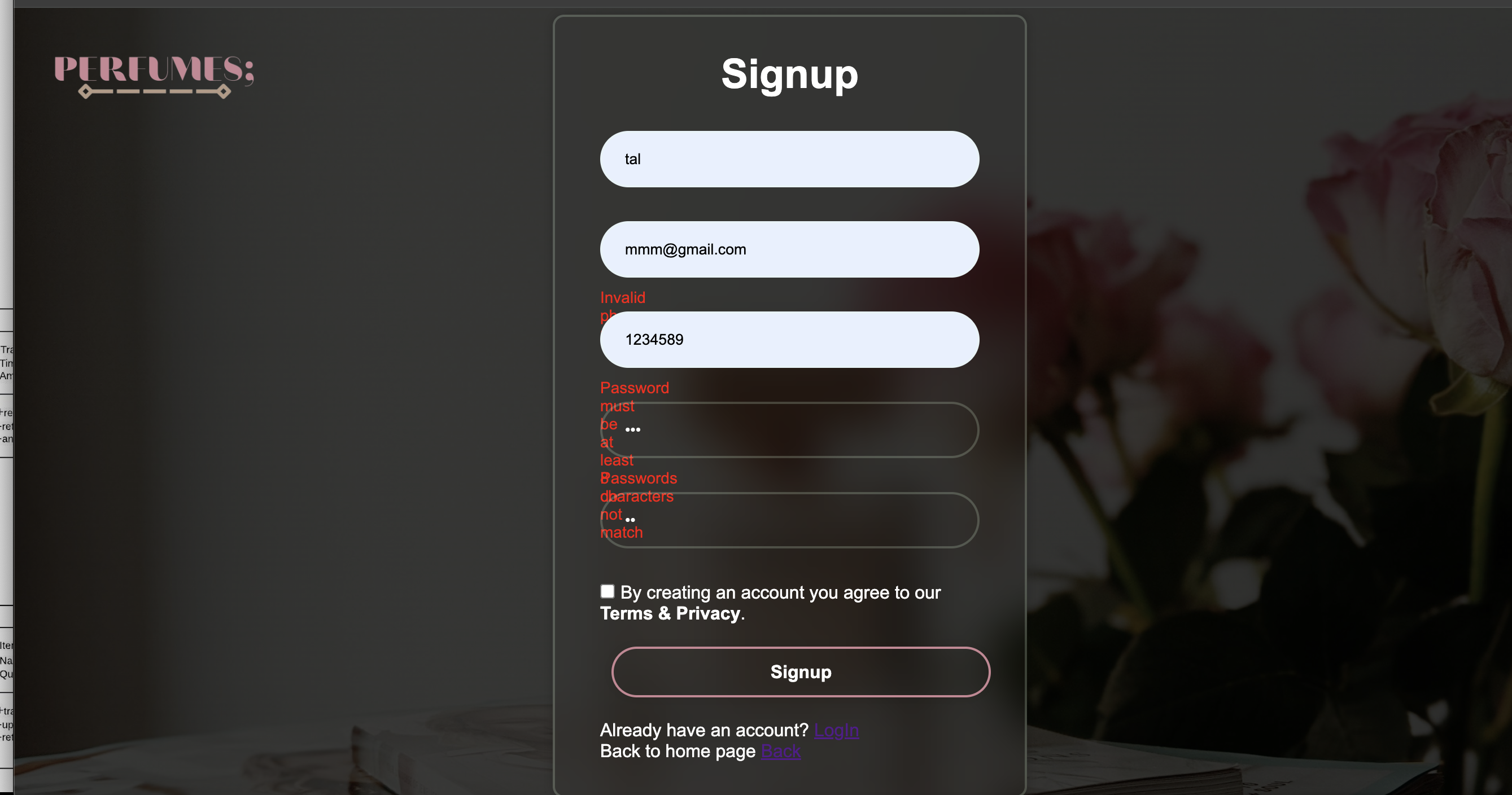  the javascript vaildction seem to work the problem now is with