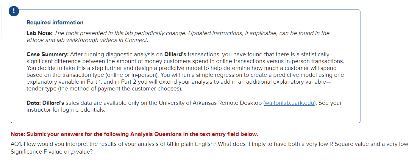  Required information Lab Note: The tools presented in this lab periodically