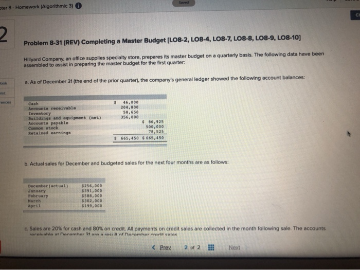  ter 8 - Homework (Algorithmic 3) Problem 8-31 (REV) Completing a