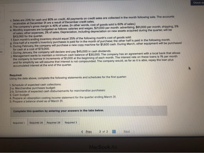 Master Budget [LO8-2, LO8-4, LO8-7, LO8-8, LO8-9, LO8-10) Hillyard Company, an office