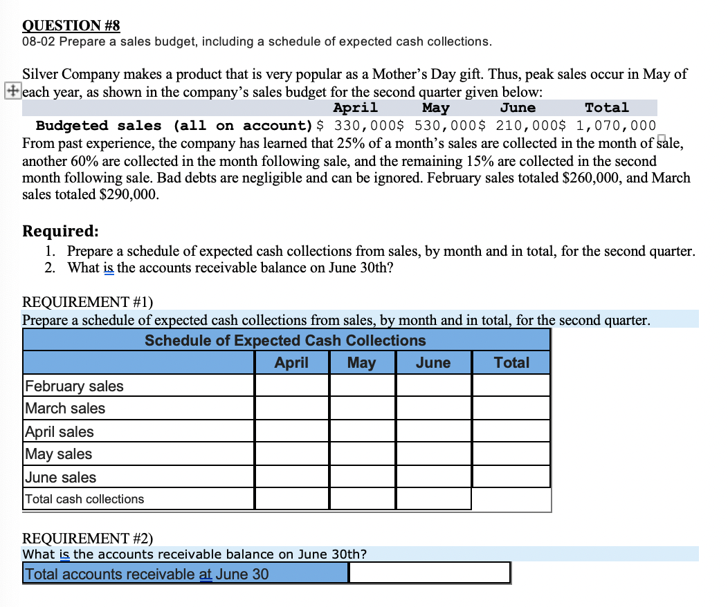 *please do not solve on excel and please include all formulas &