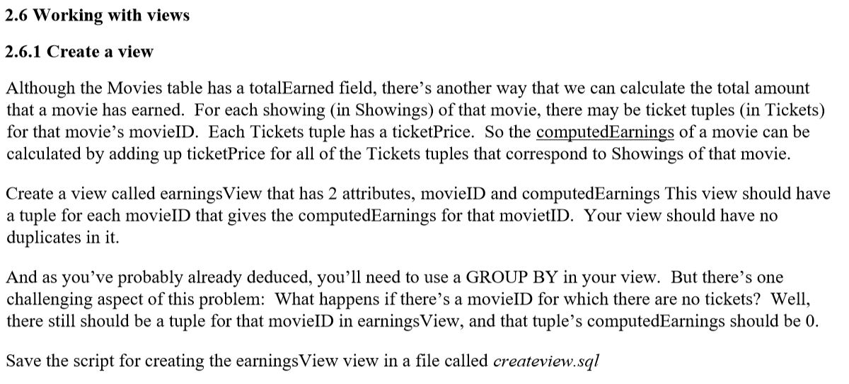 The primary key for each table is underlined. Movies(movieID, name, year, rating,
