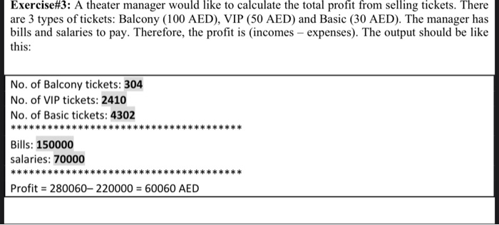  Algorithms and proplem solving java program Exercise#3: A theater manager would