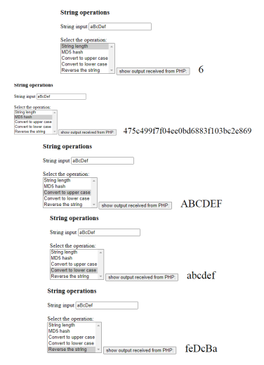 the given HTML. file should comnunicate with the PHP services in order