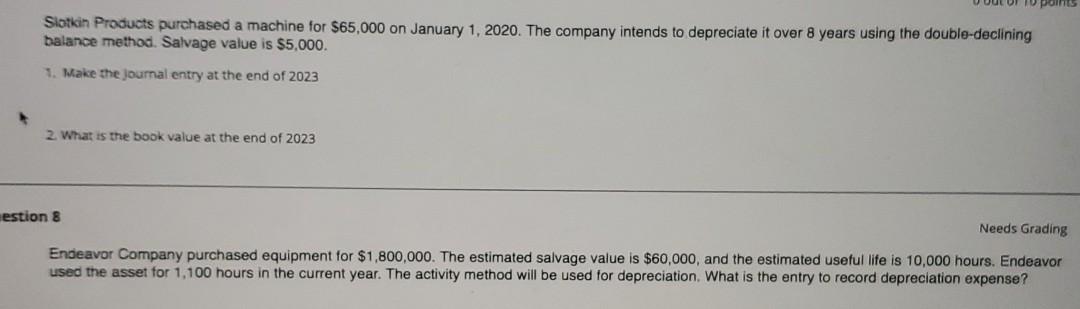 p can you please answer question 7 and 8 ? Slotkin Products