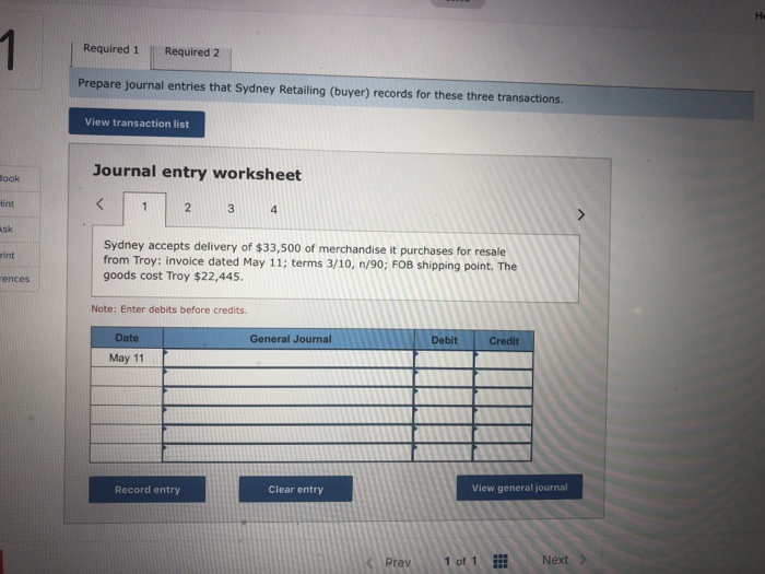 Recording sales, purchases, shipping, and returns-buyer and seller LO Sydney Retailing (buyer)