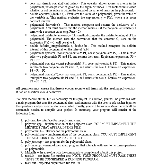 Each term in the polynomial is also a class that you will