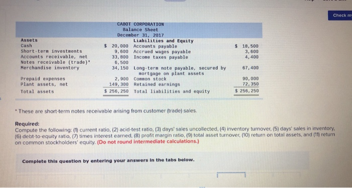LO P3 nts eBook Selected year-end financial statements of Cabot Corporation follow.