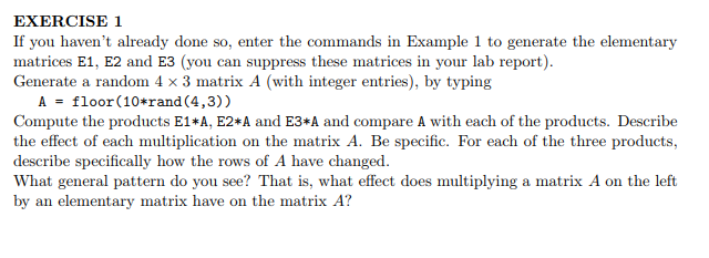 in (1) using the following MATLAB commands >>E1eye (4) >> E1( [2,3],
