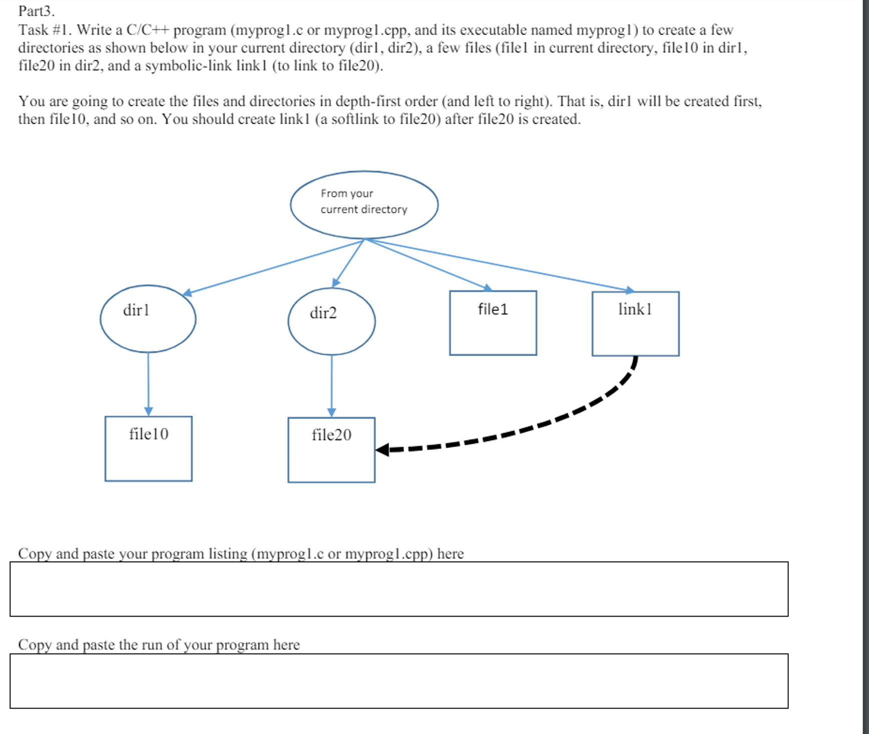  Part3. Task #1. Write a C/C++ program (myprog l.c or myprog