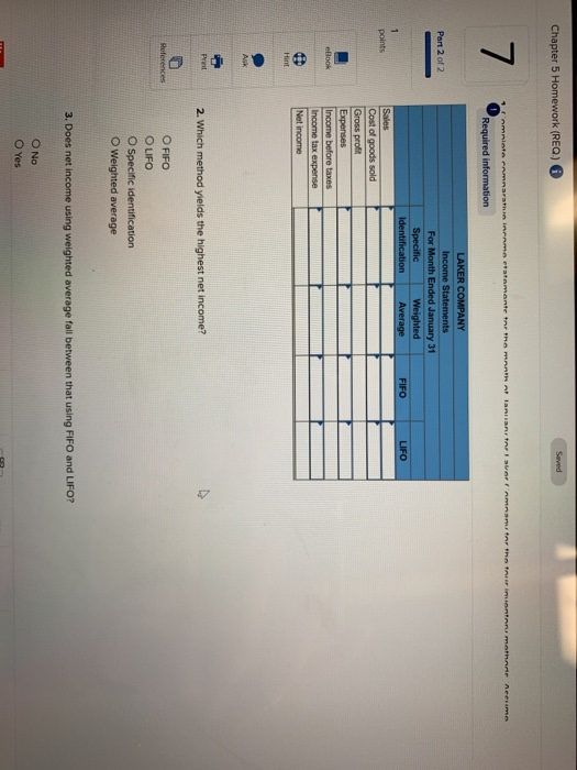 to the questions displayed below Laker Company reported the following January purchases