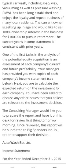 portfolio of investments and requires accounting advice for a decision between two