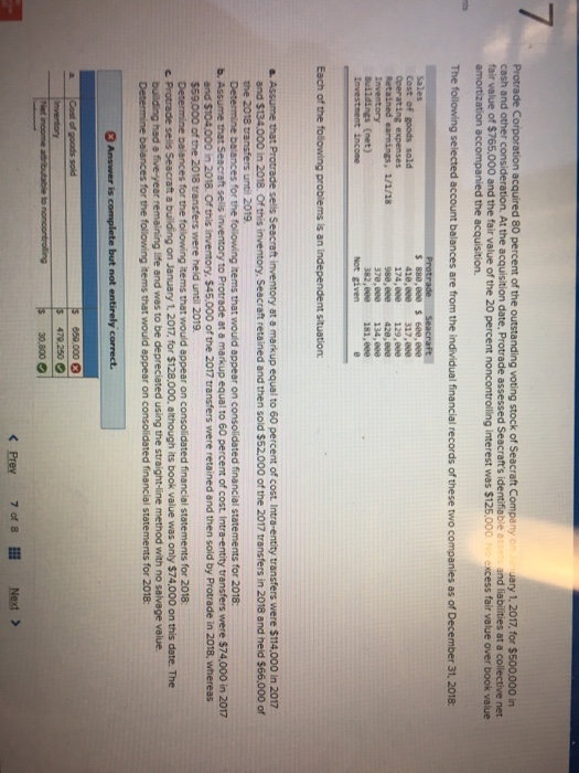 382,800 181,800 a. Assume that Protrade sells Seacraft inventory at a markup