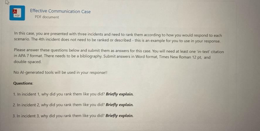  In this case effective Interpersonal communications exercise by Steven L.McShane University