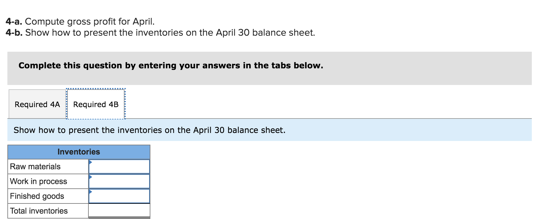 displayed below.] Marcelino Co.'s March 31 inventory of raw materials is $88,000.