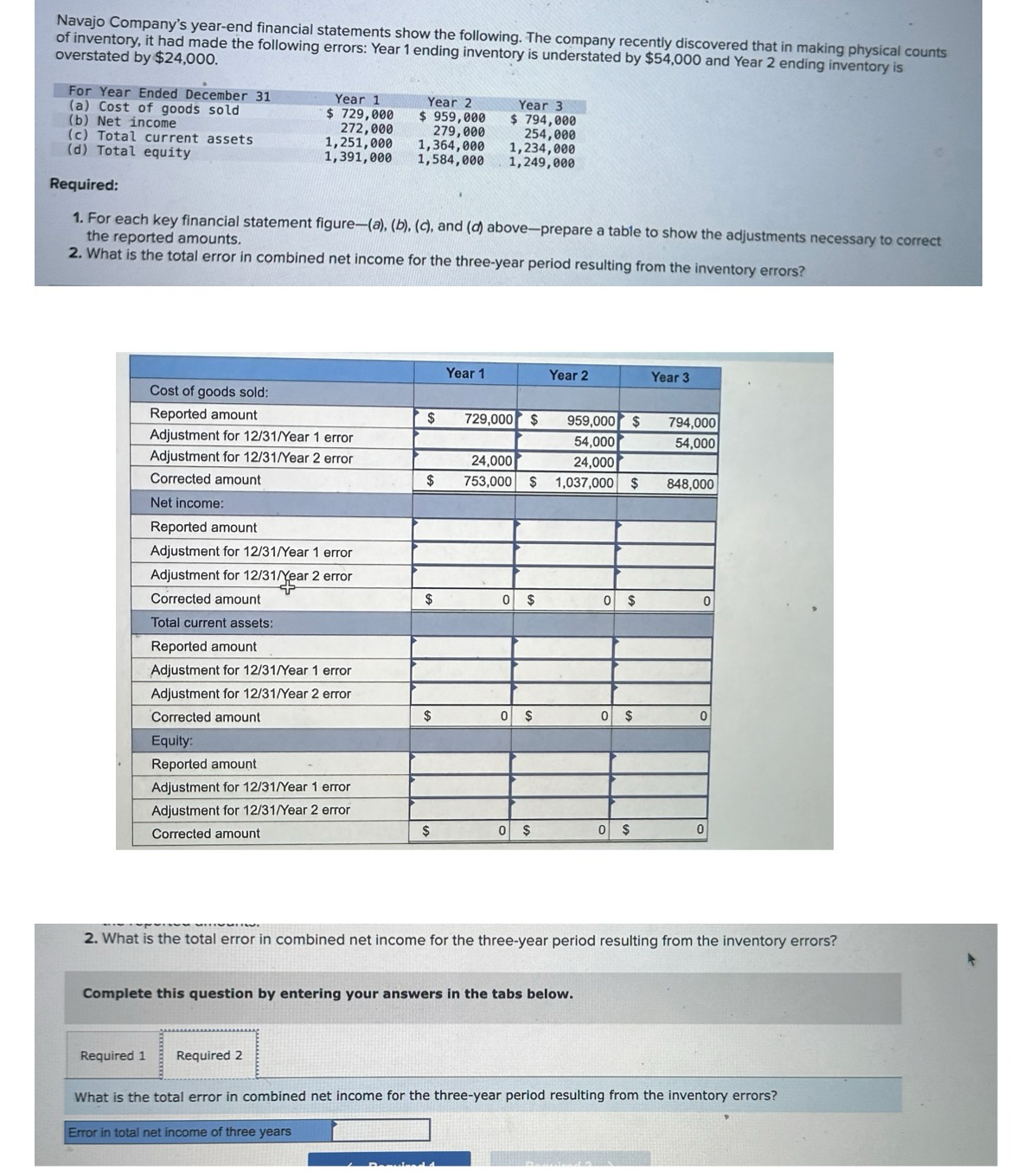  A) For each key financial statement figure-(a),(b),(c), and (d) above prepare