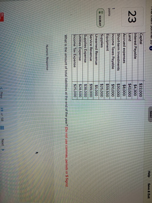 the following accounts and balances at the end of the fiscal year.