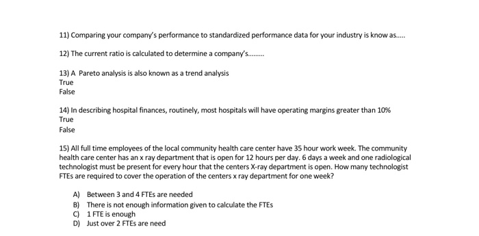  11) Comparing your company's performance to standardized performance data for your