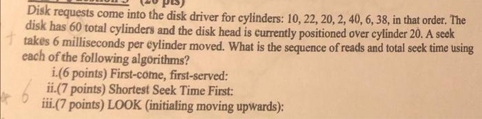 just I need the last one iii) LOOK algorithm please with explain